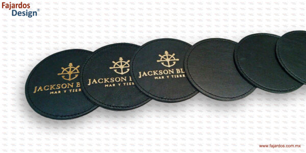 Porta Vasos COASTER "Piel Genuina" Circular